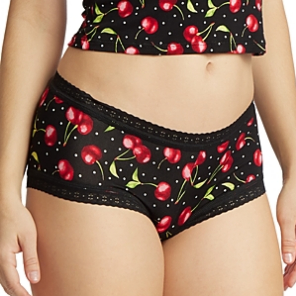 HANKY PANKY  FLORAL  LACE  TRIM  BOY SHORTS, NEW  NO TAGS